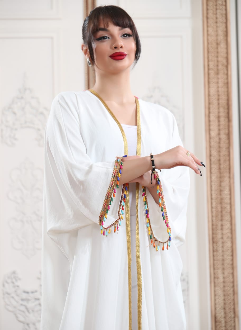 Haifa Bisht - Embroidered Palestinian style Bisht