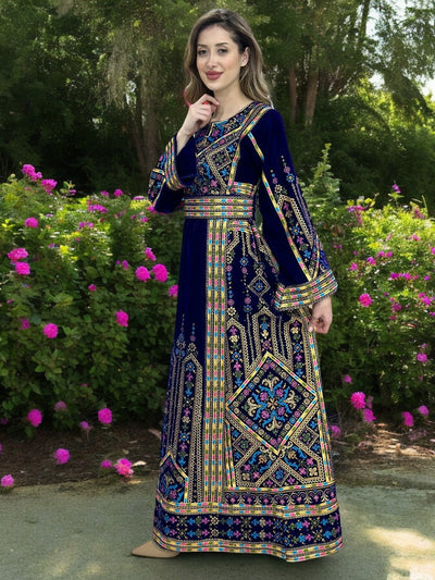 Velvet elegance - Very High Quality Embroidered Palestinian style Thobe