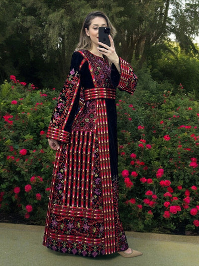 Velvet Beauty - Very High Quality Embroidered Palestinian style Thobe
