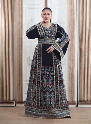 Jewel of Jerusalem - Very High Quality Embroidered Palestinian style Thobe - JPK Traditions