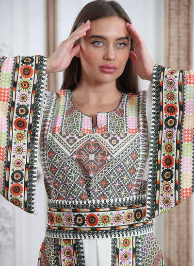 Flower Of Akka - Very High Quality Embroidered Palestinian style Thobe