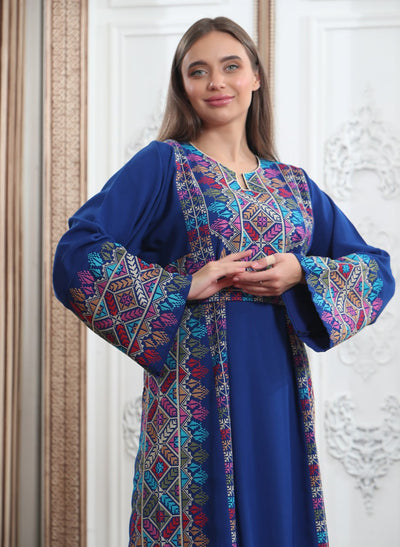 Blue Star - Very High Quality Emroidered Palestinian style Thobe
