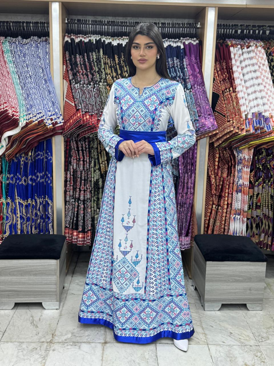 Gloss Of Nablus 2 - High Quality Traditional Embroidered Palestinian Thobe dress