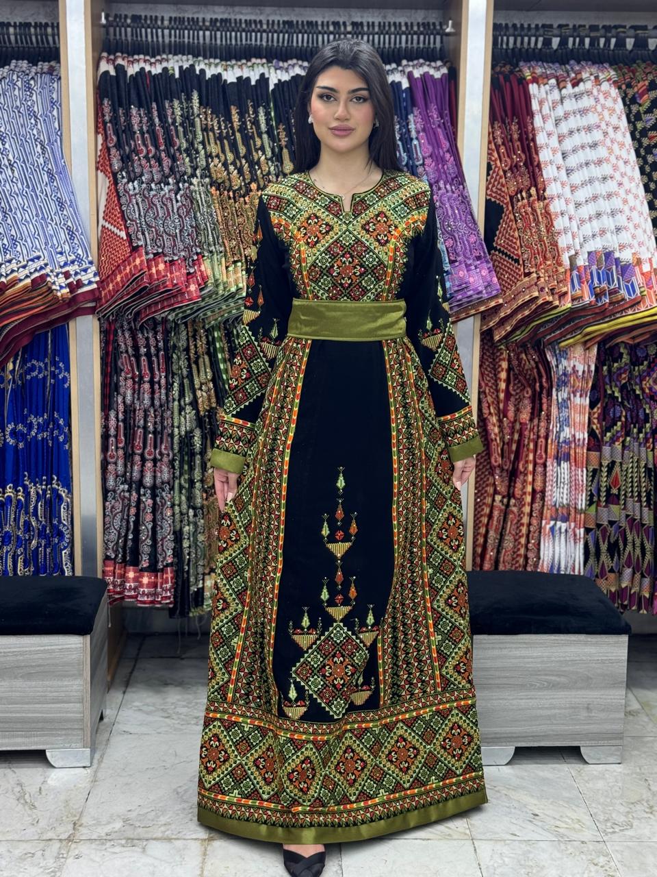 Gloss Of Nablus 2 - High Quality Traditional Embroidered Palestinian Thobe dress