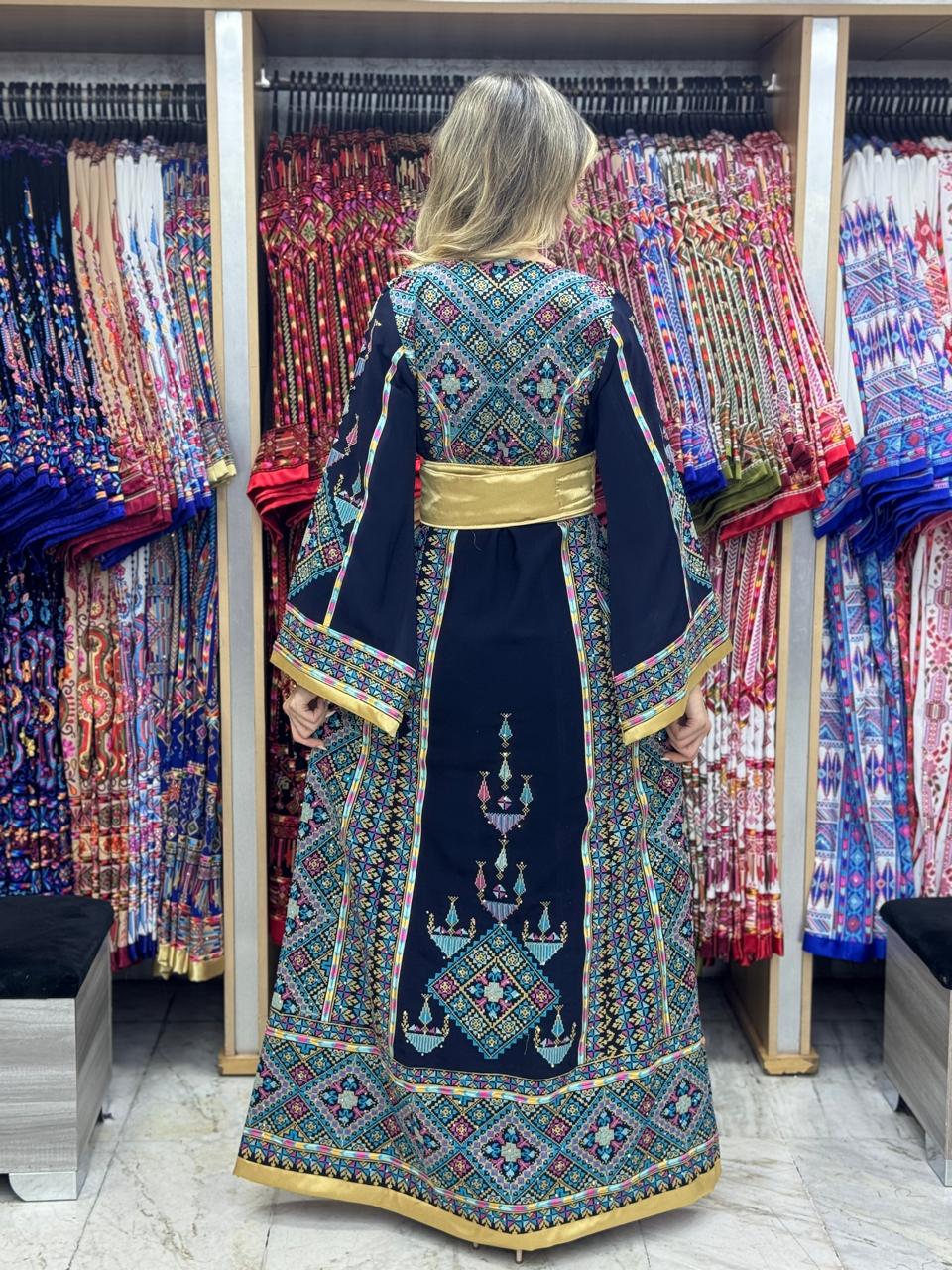 Gloss Of Nablus 2 - High Quality Traditional Embroidered Palestinian Thobe dress