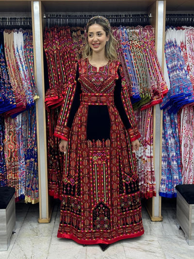 Gloss Of Jerusalem - High Quality Traditional Embroidered Palestinian Thobe dress