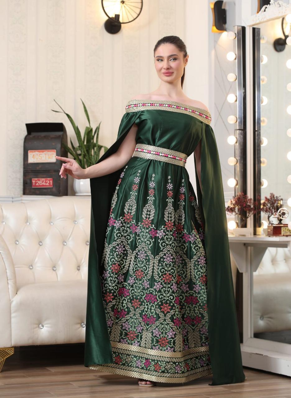 Phoenix Of Yafa- Embroidered Palestinian Style Thobe Dress - JPK Traditions