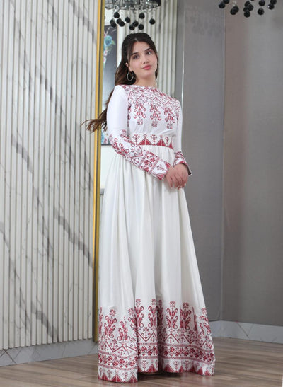 White Angel - Embroidered Palestinian Dress