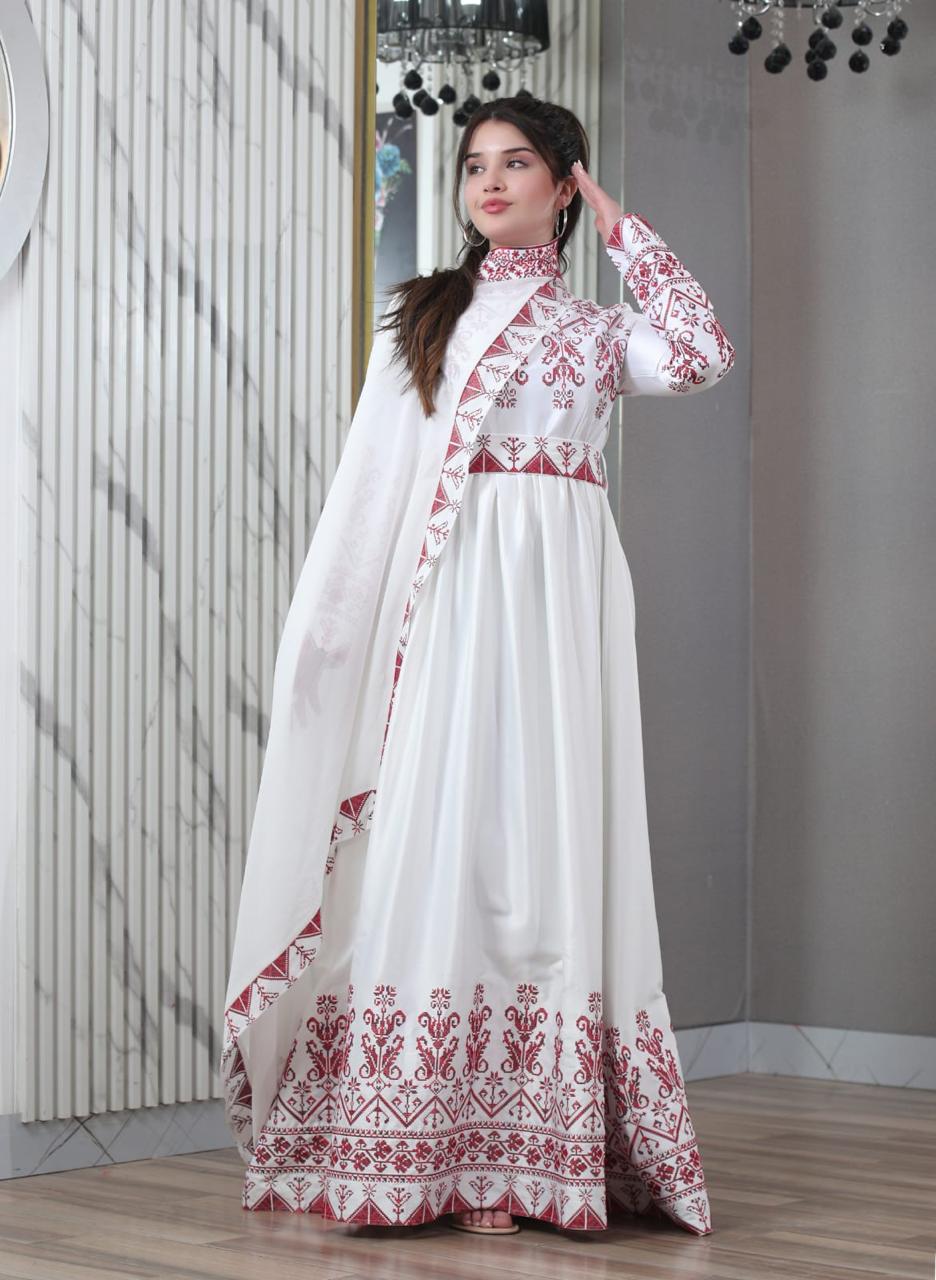 Embroidered Angel Thobe  - Embroidered Palestinian Thobe Dress