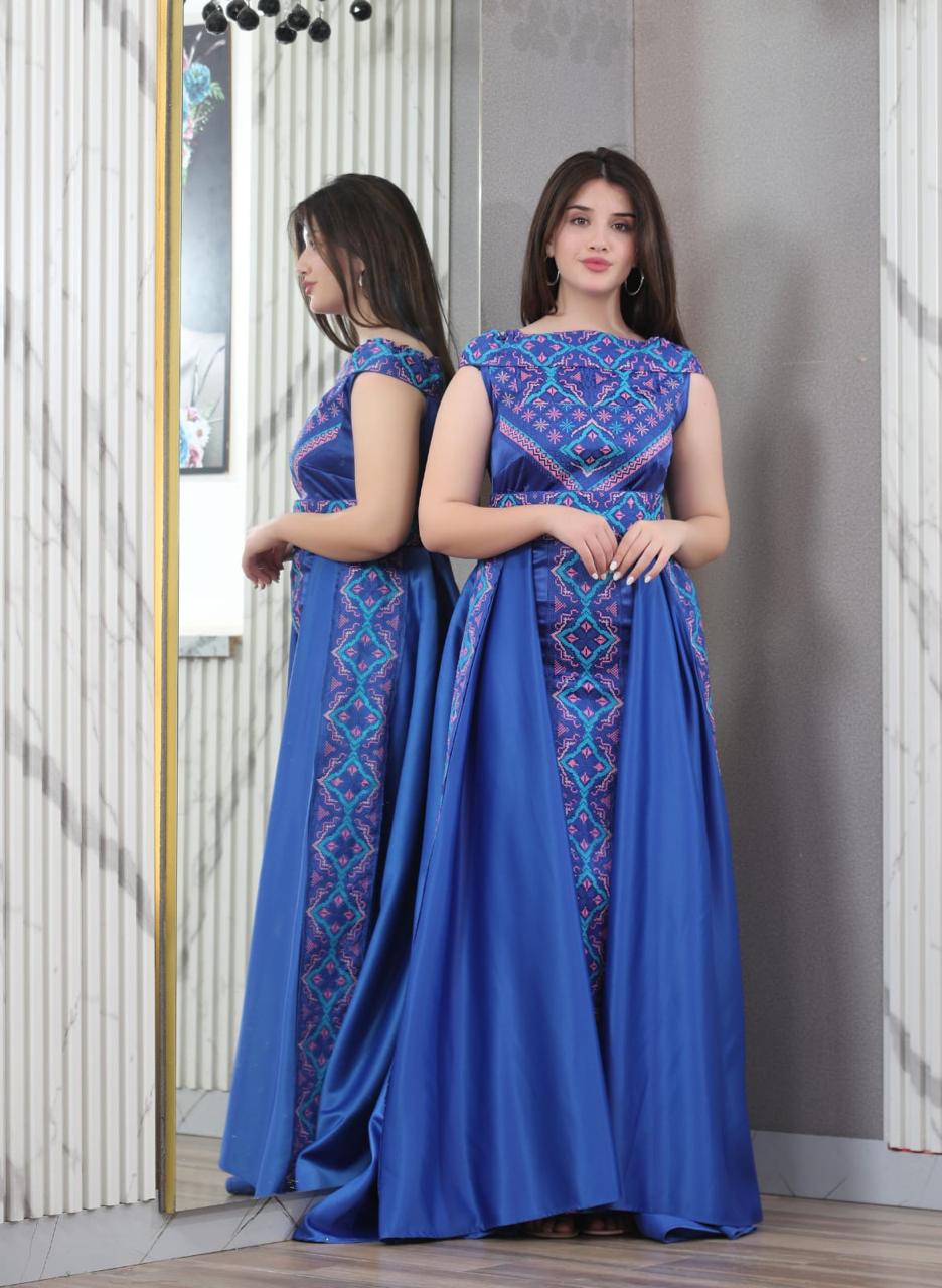 Sapphire Of Silwan - Embroidered Palestinian Style Dress