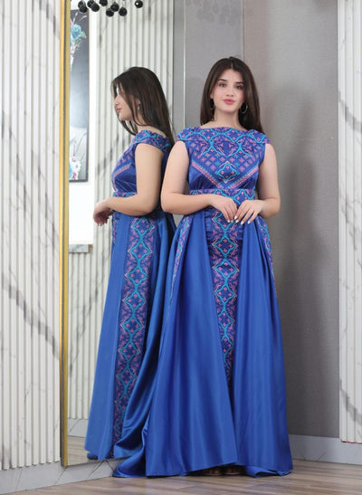 Sapphire Of Silwan - Embroidered Palestinian Style Dress