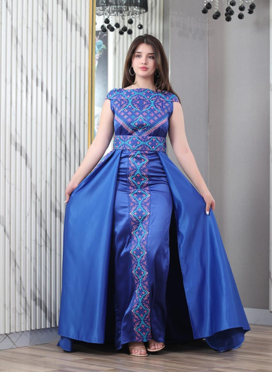 Sapphire Of Silwan - Embroidered Palestinian Style Dress