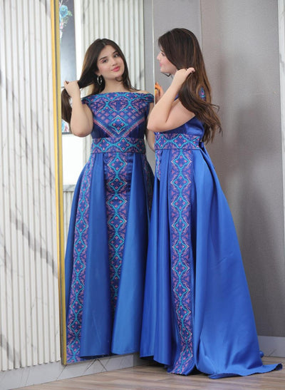 Sapphire Of Silwan - Embroidered Palestinian Style Dress