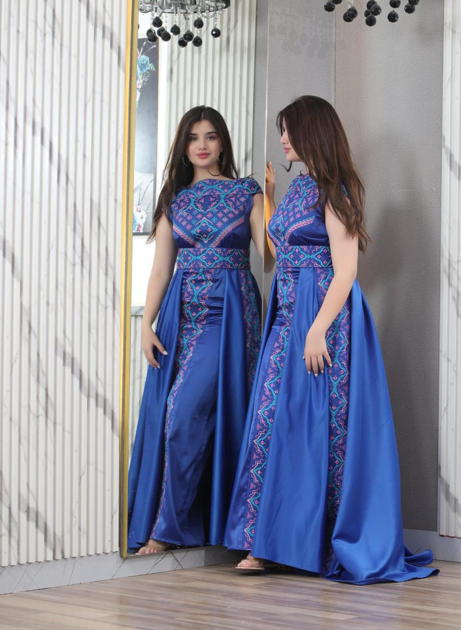 Sapphire Of Silwan - Embroidered Palestinian Style Dress