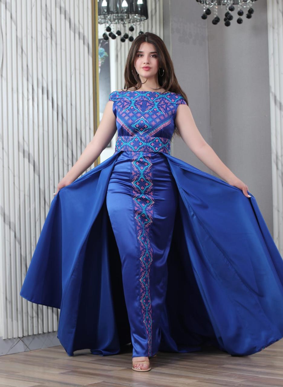 Sapphire Of Silwan - Embroidered Palestinian Style Dress