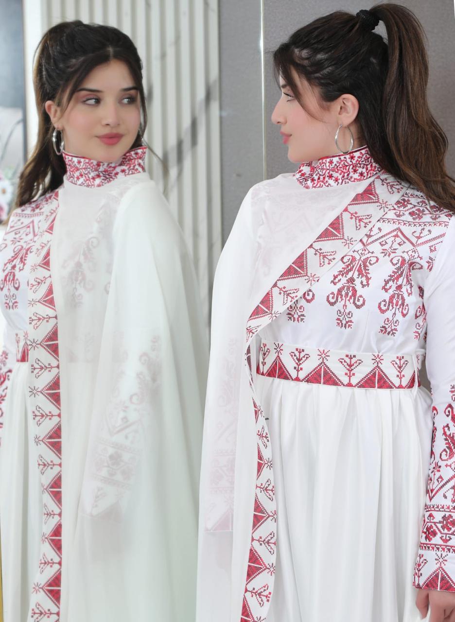 Embroidered Angel Thobe  - Embroidered Palestinian Thobe Dress