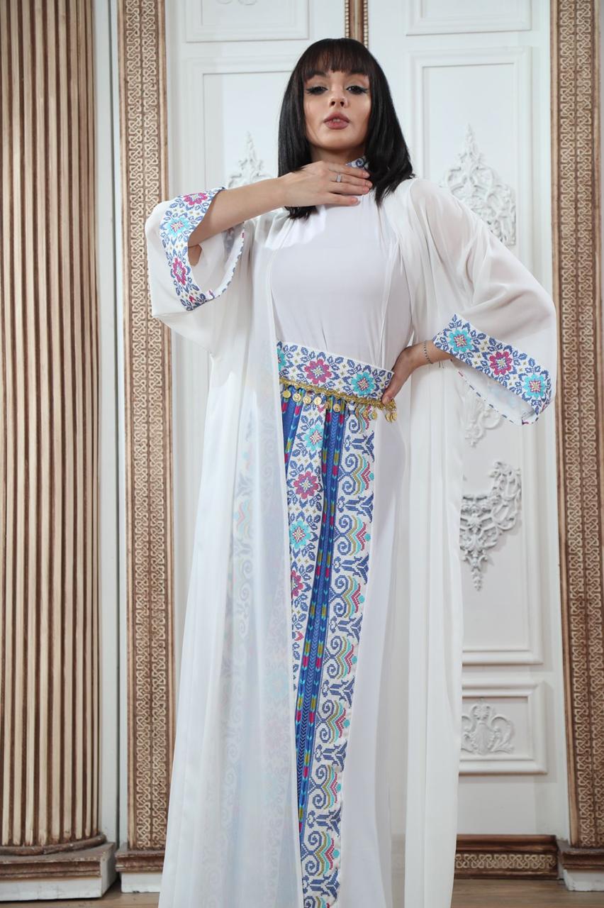 Pearl Of Gaza - Embroidered Palestinian style Thobe/Dress