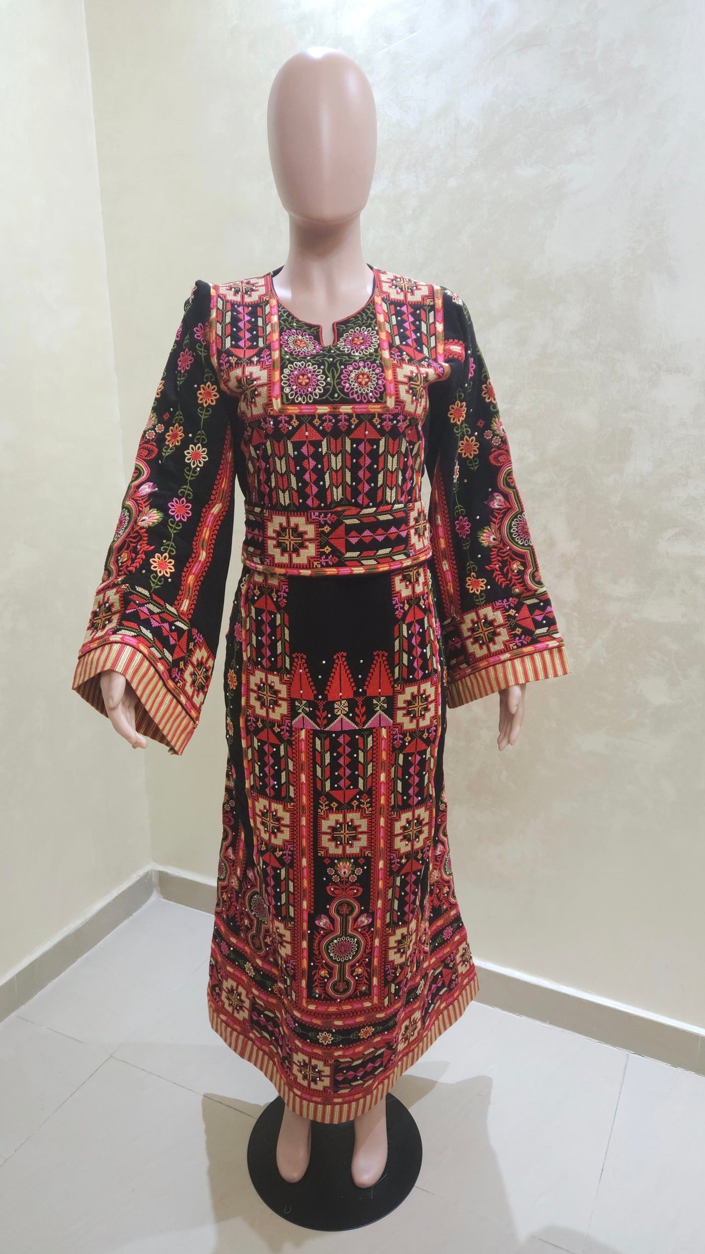 Grace Of Jericho - Traditional Embroidered Palestinian style Kaftan