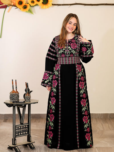 Flower Of Tulkarem - Very High Quality Embroidered Palestinian style Thobe