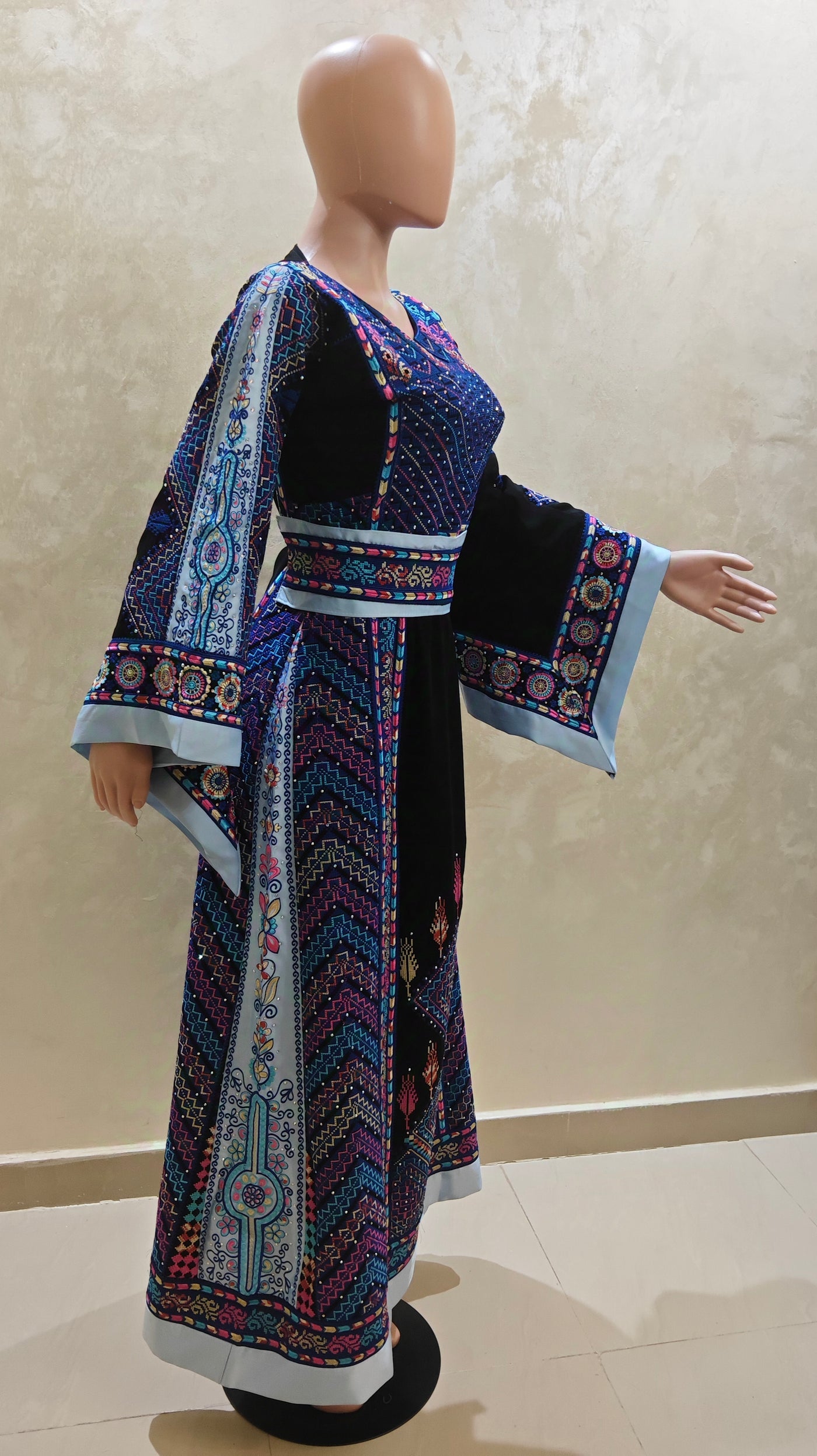 Blooms Of Hebron- High Quality Traditional Embroidered Palestinian style Thobe