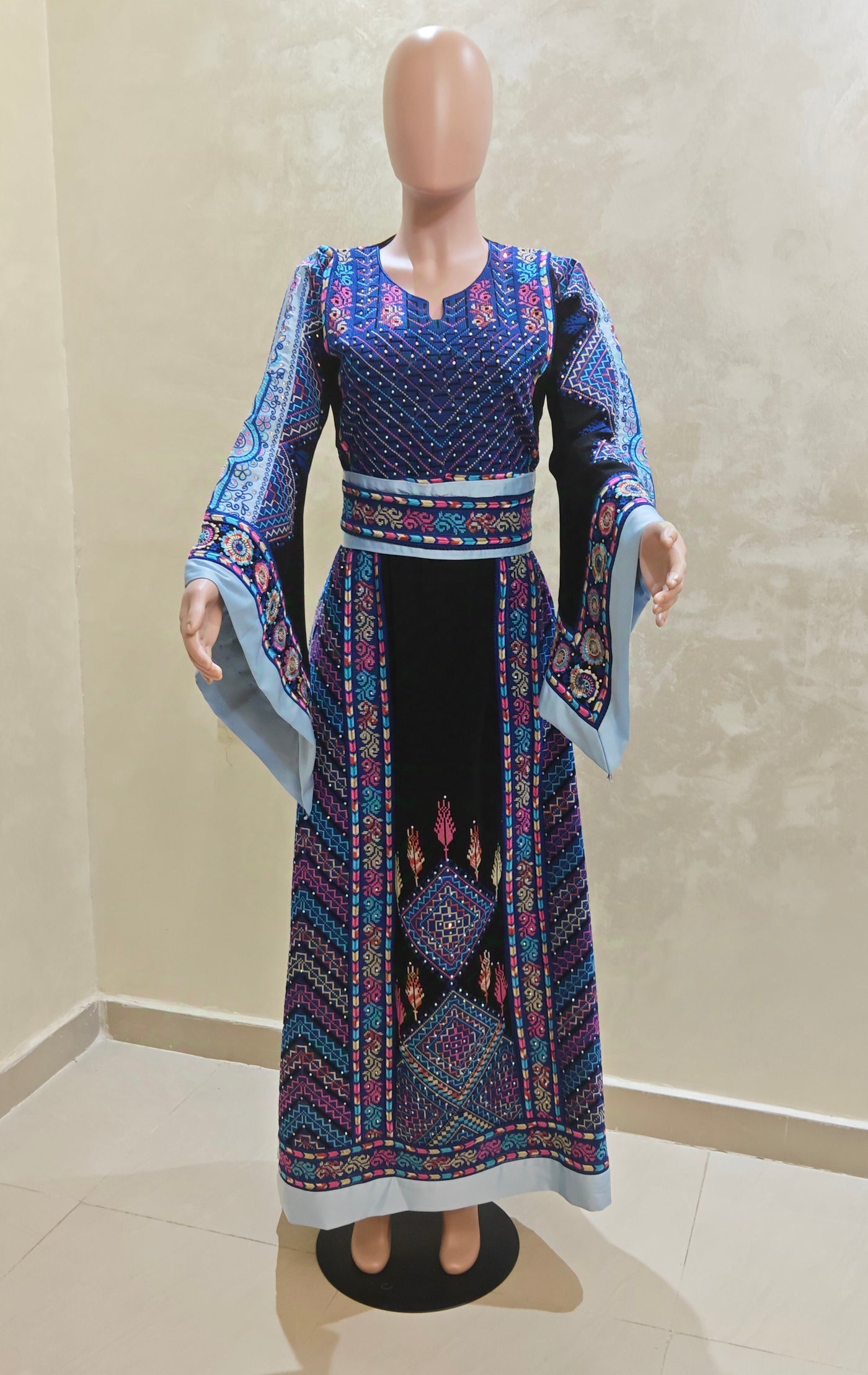 Blooms Of Hebron- High Quality Traditional Embroidered Palestinian style Thobe