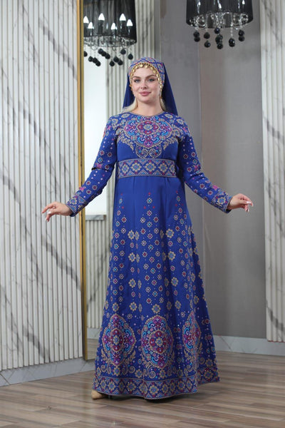 Sapphire Of Haifa - Embroidered Palestinian Dress