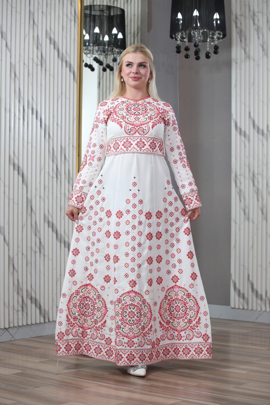 Pearl Of Haifa - Embroidered Palestinian style Dress