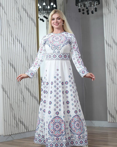 Pearl Of Haifa - Embroidered Palestinian style Dress