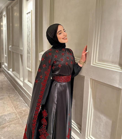 Layali Falasteen Dress - Embroidered Palestinian style Dress