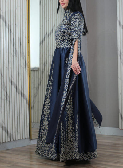 Navy Elegance - Embroidered Palestinian Dress - JPK Traditions