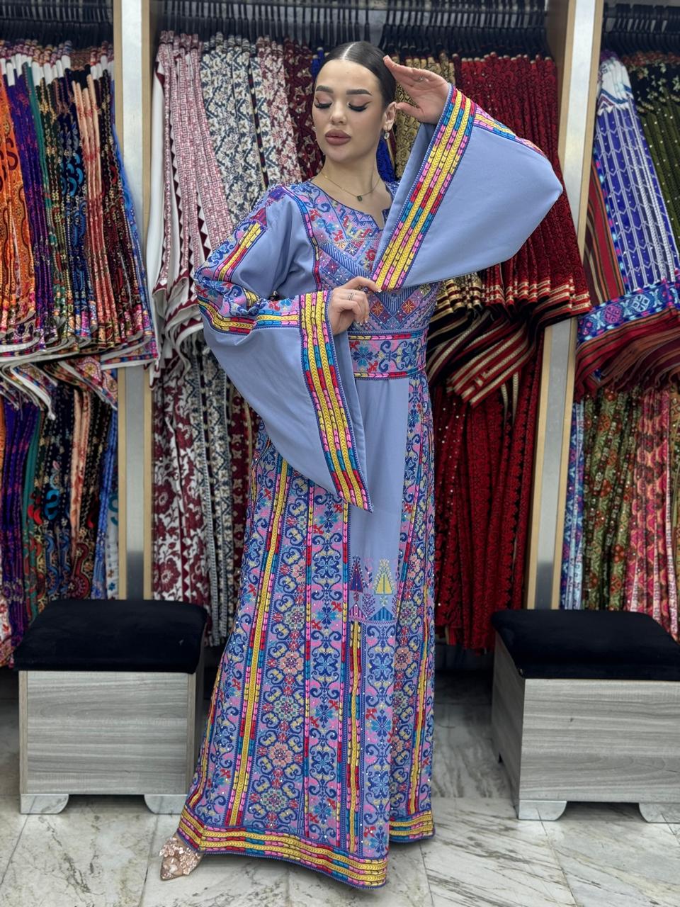 Ray Of Jerusalem - High Quality Embroidered classic Palestinian Thobe dress