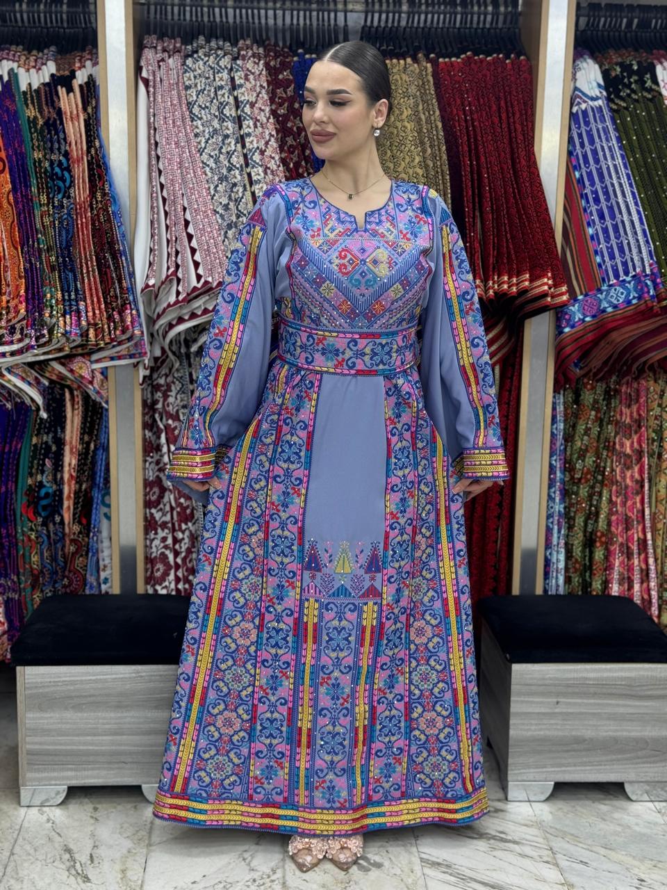 Ray Of Jerusalem - High Quality Embroidered classic Palestinian Thobe dress