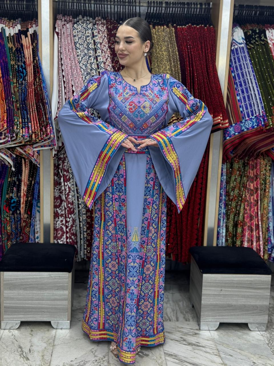 Ray Of Jerusalem - High Quality Embroidered classic Palestinian Thobe dress