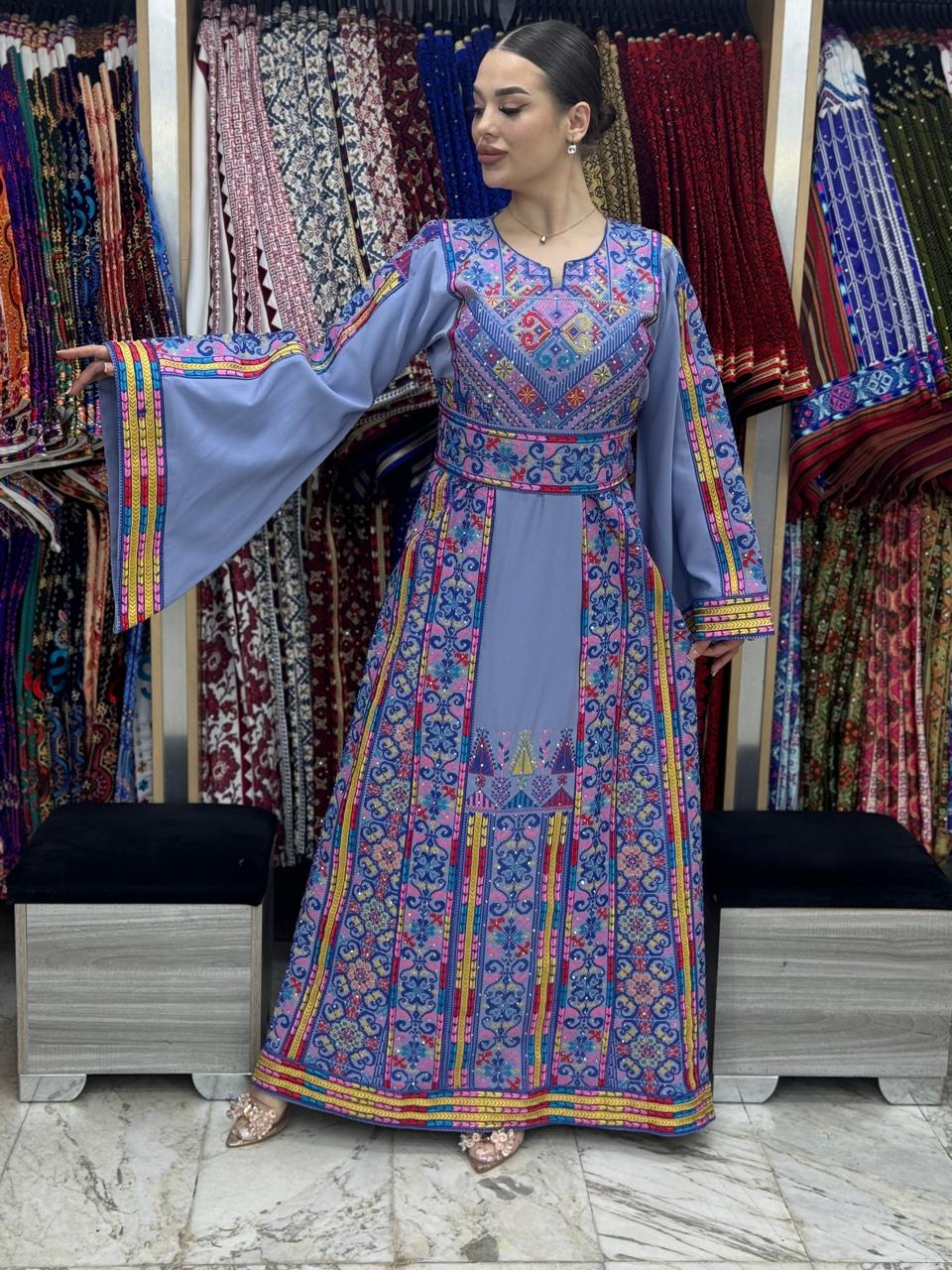 Ray Of Jerusalem - High Quality Embroidered classic Palestinian Thobe dress