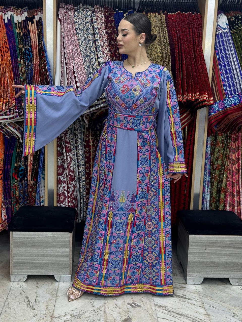 Ray Of Jerusalem - High Quality Embroidered classic Palestinian Thobe dress