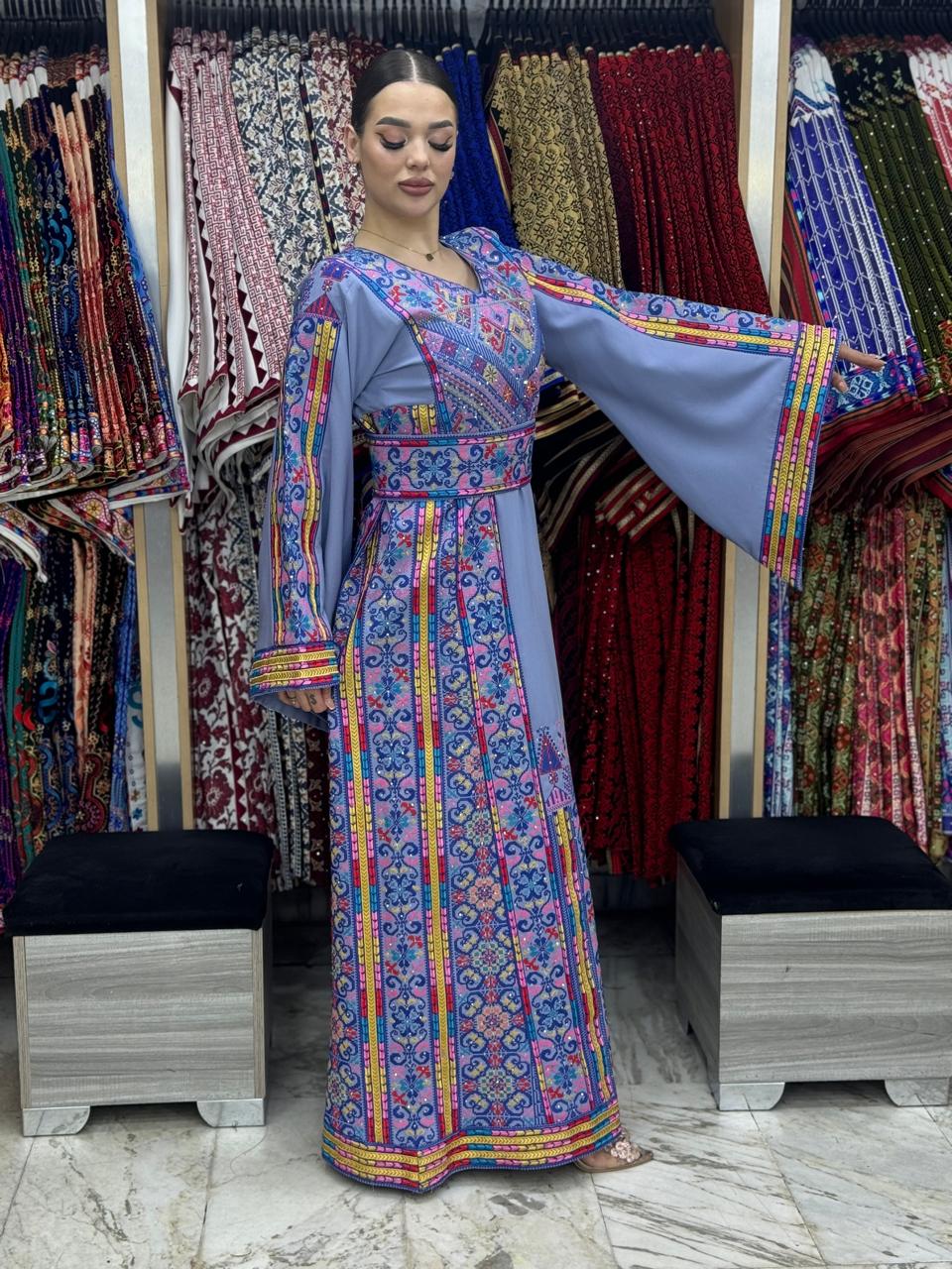 Ray Of Jerusalem - High Quality Embroidered classic Palestinian Thobe dress