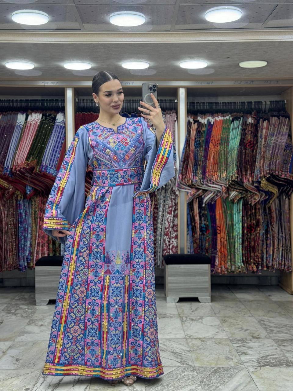 Ray Of Jerusalem - High Quality Embroidered classic Palestinian Thobe dress
