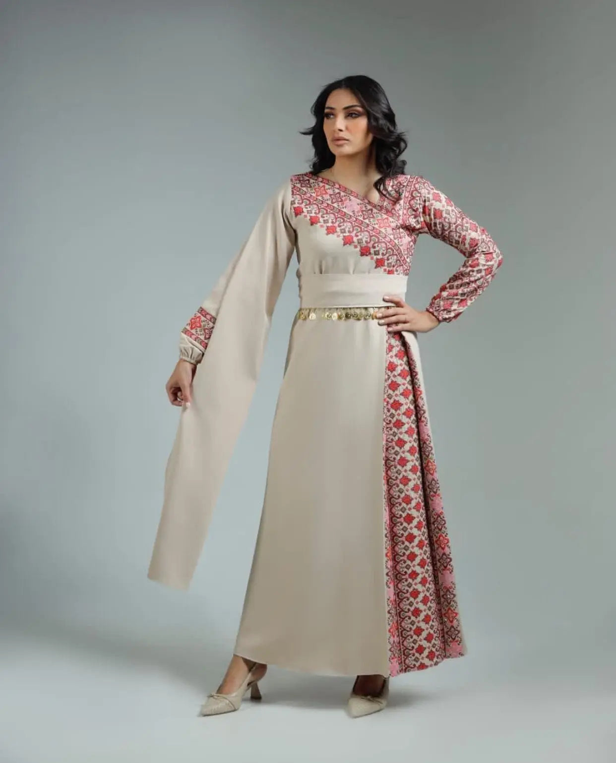 JPK8 - High Quality Traditional Embroidered Palestinian Thobe dress - JPK Traditions