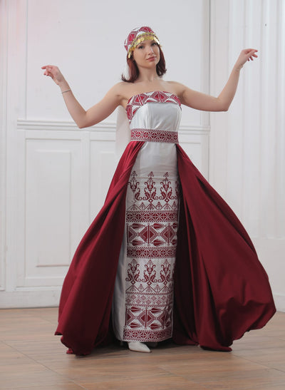Crystal Of Safad- Elegant Embroidered Palestinian wedding Dress