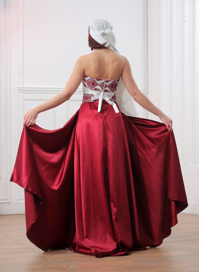 Crystal Of Safad- Elegant Embroidered Palestinian wedding Dress