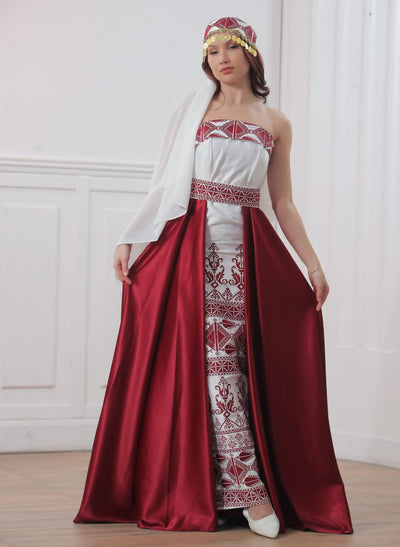 Crystal Of Safad- Elegant Embroidered Palestinian wedding Dress