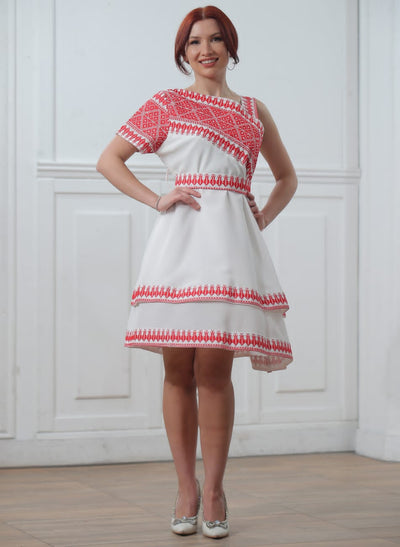 Crystal Of Silwan - Traditional Embroidered Palestinian short dress