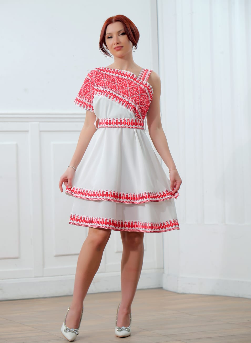 Crystal Of Silwan - Traditional Embroidered Palestinian short dress
