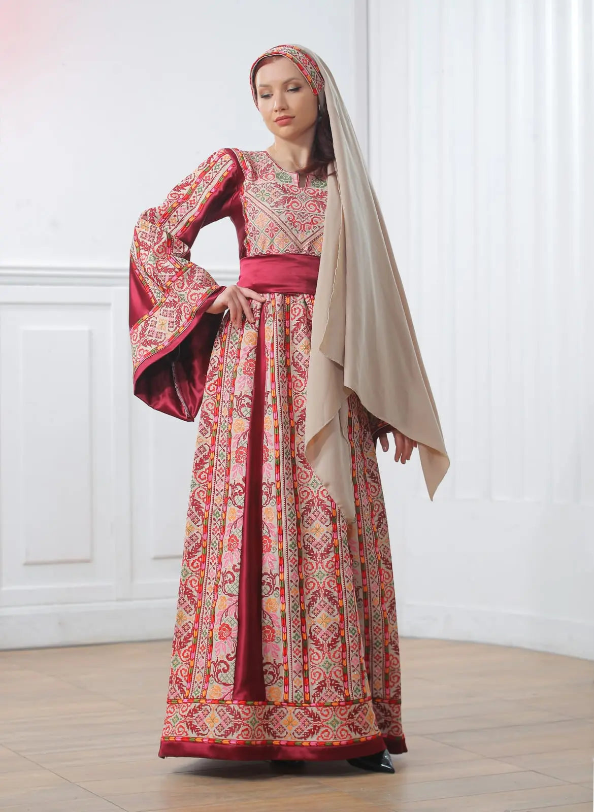 Crystal Of Jenin 2 - High Quality Traditional Embroidered Palestinian Thobe - JPK Traditions