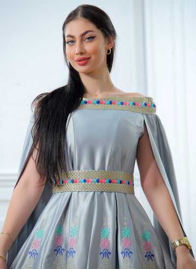 Silver Of Yafa - High Quality Embroidered Palestinian  Dress