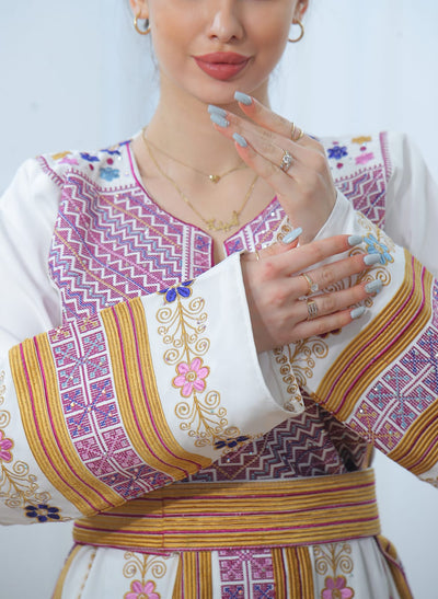 Moon Of Safad - Elegant Embroidered Palestinian Dress thobe