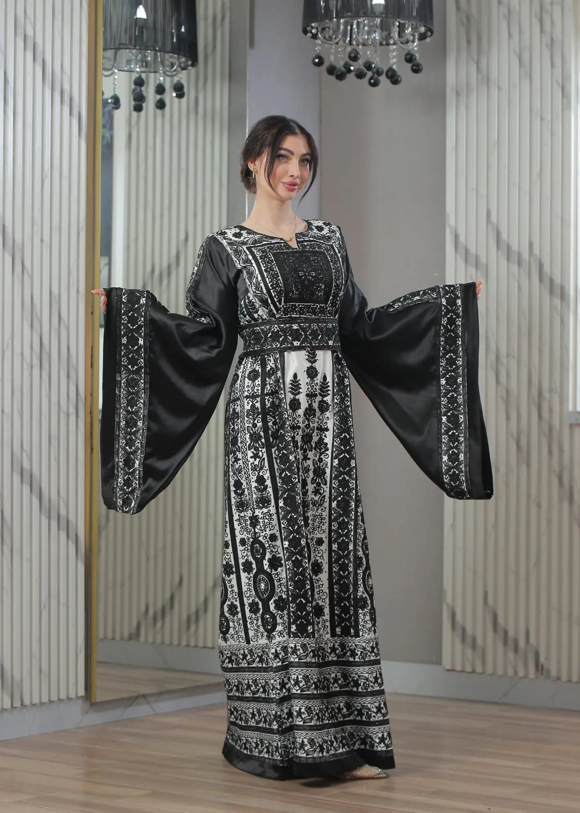 Blooms Of Ramallah - High Quality Embroidered Palestinian style Thobe - JPK Traditions