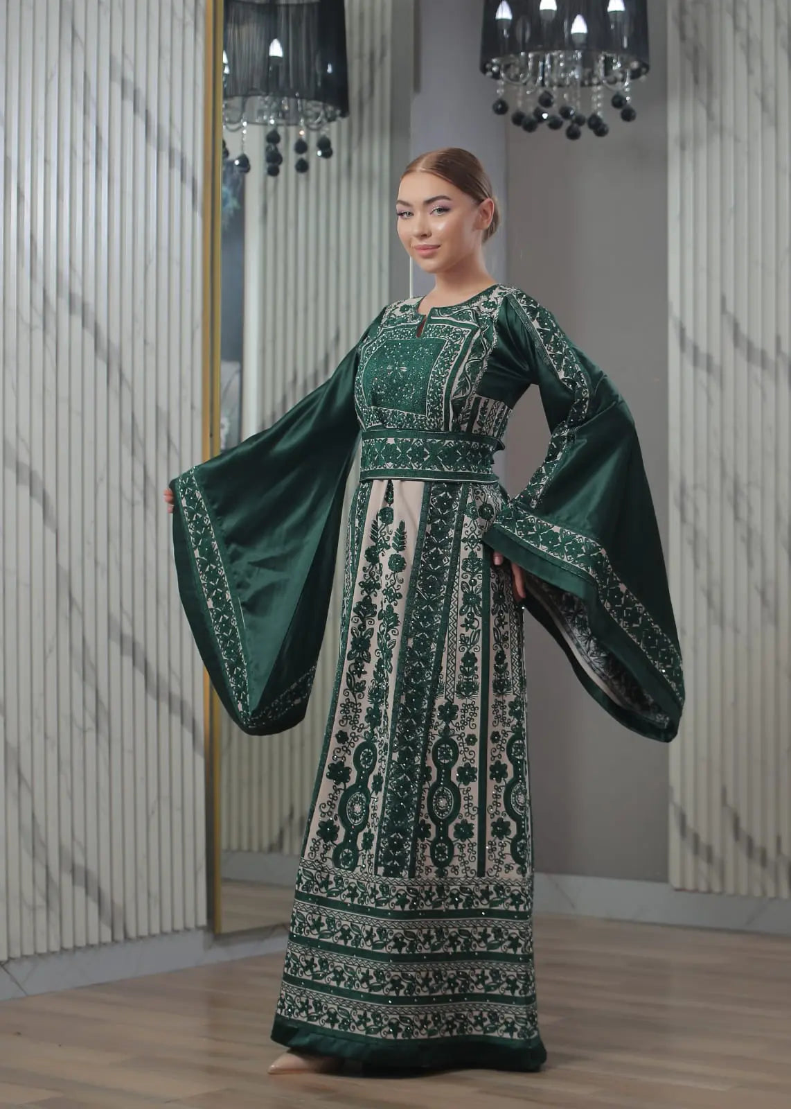 Blooms Of Ramallah - High Quality Embroidered Palestinian style Thobe - JPK Traditions