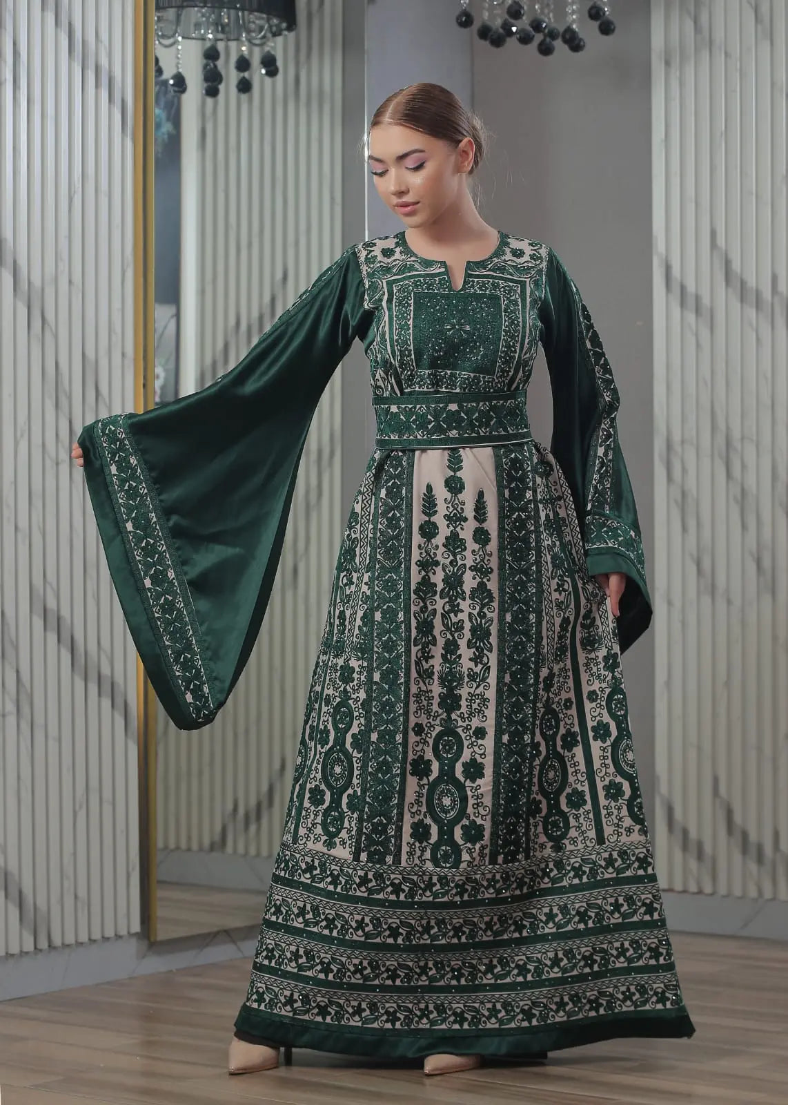 Blooms Of Ramallah - High Quality Embroidered Palestinian style Thobe - JPK Traditions