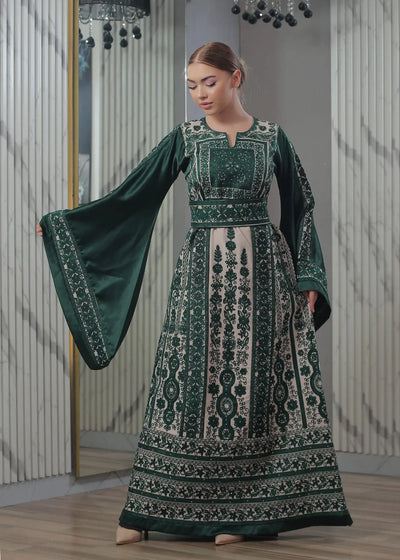 Blooms Of Ramallah - High Quality Embroidered Palestinian style Thobe - JPK Traditions